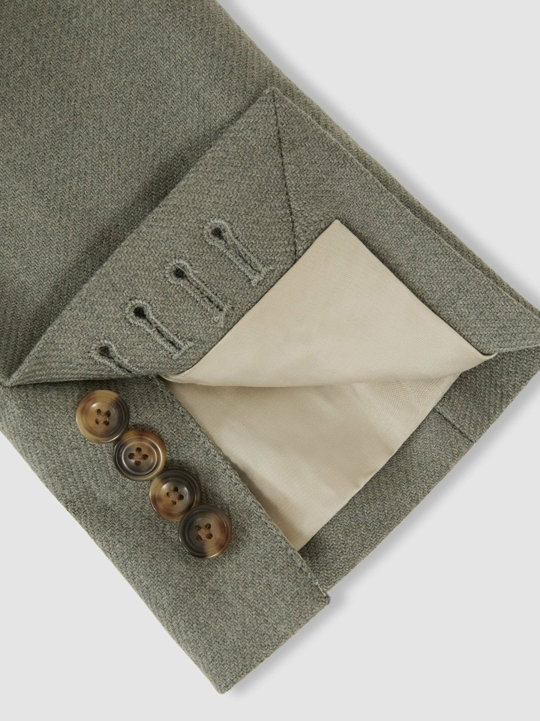 Men Wool-Blend Single-Breasted Blazer Slim-Fit in Sage Green