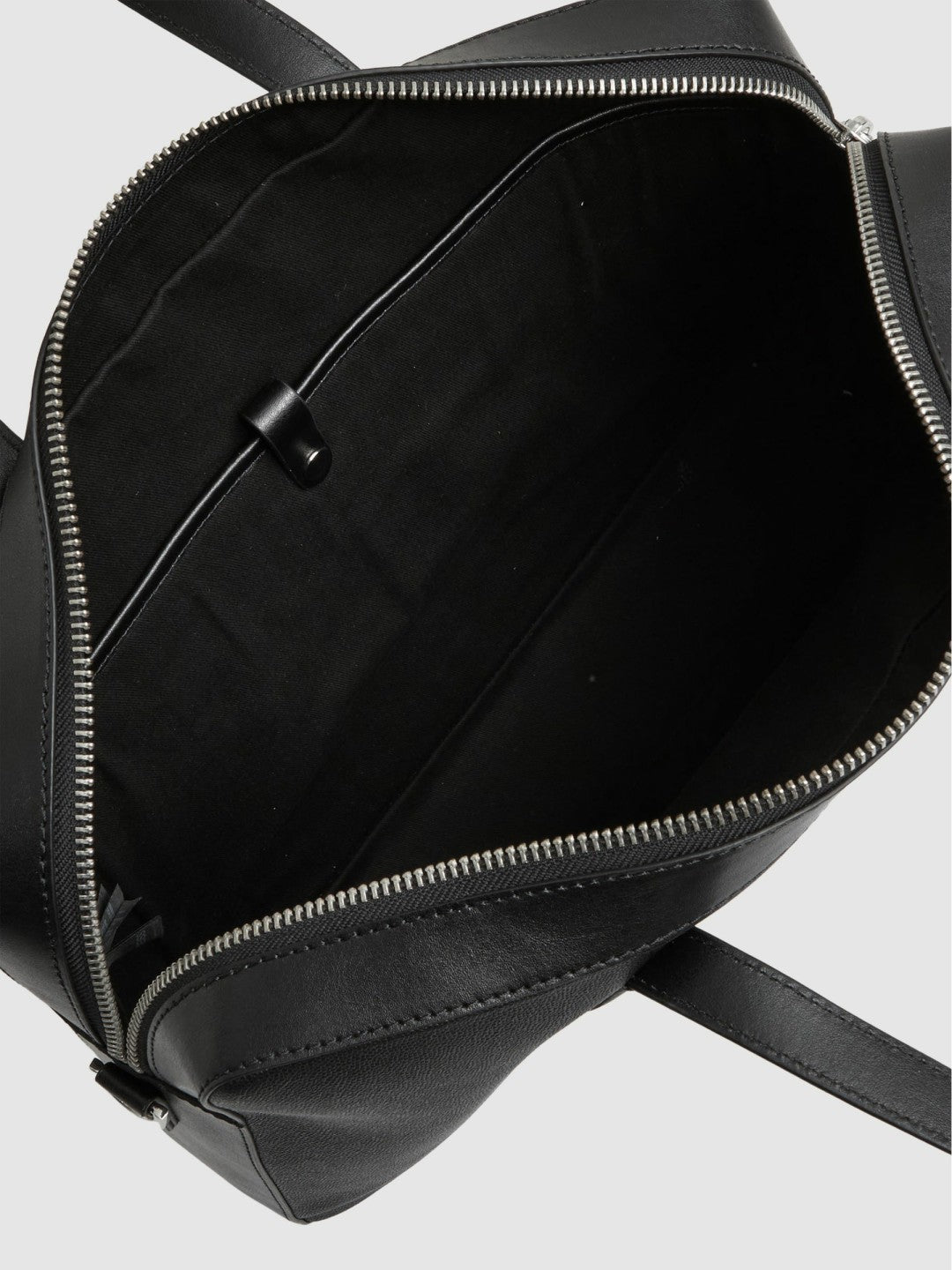 Men Micro-Grain Leather Briefcase in Black