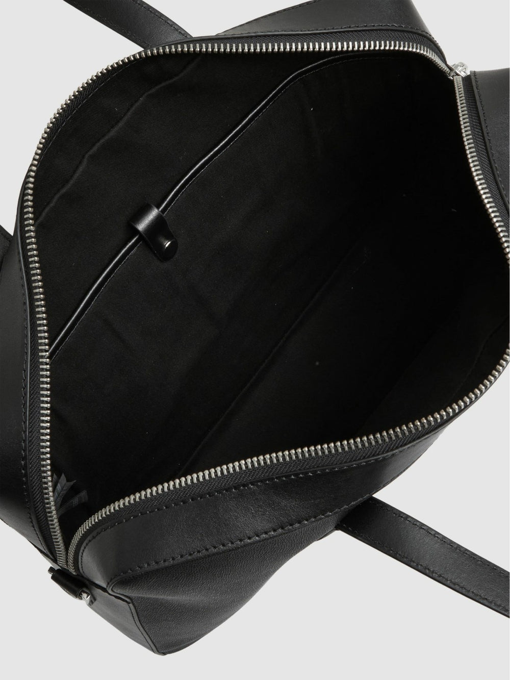 Men Micro-Grain Leather Briefcase in Black