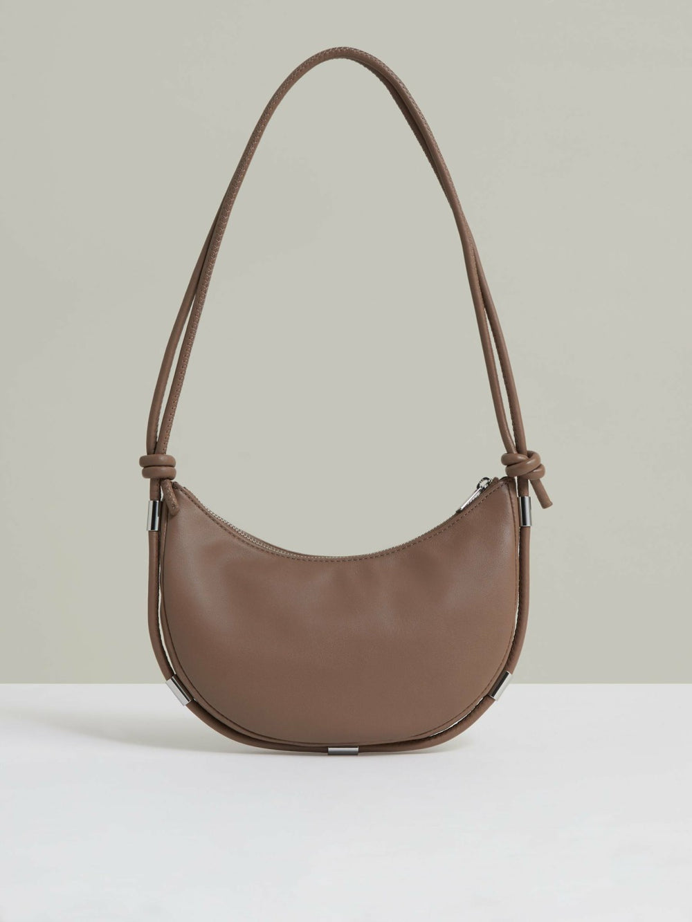 Women Leather Rope Strap Shoulder Bag in Neutral