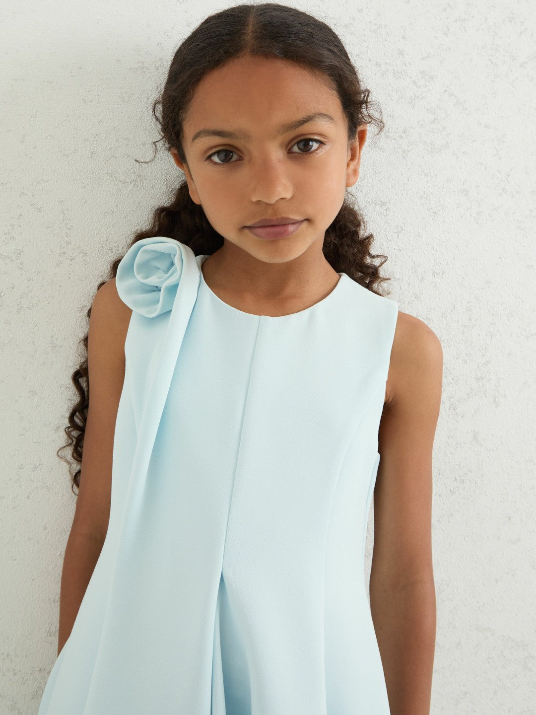 Children & Baby 4-9 yrs Flower-Detail Fit-And-Flare Dress in Blue