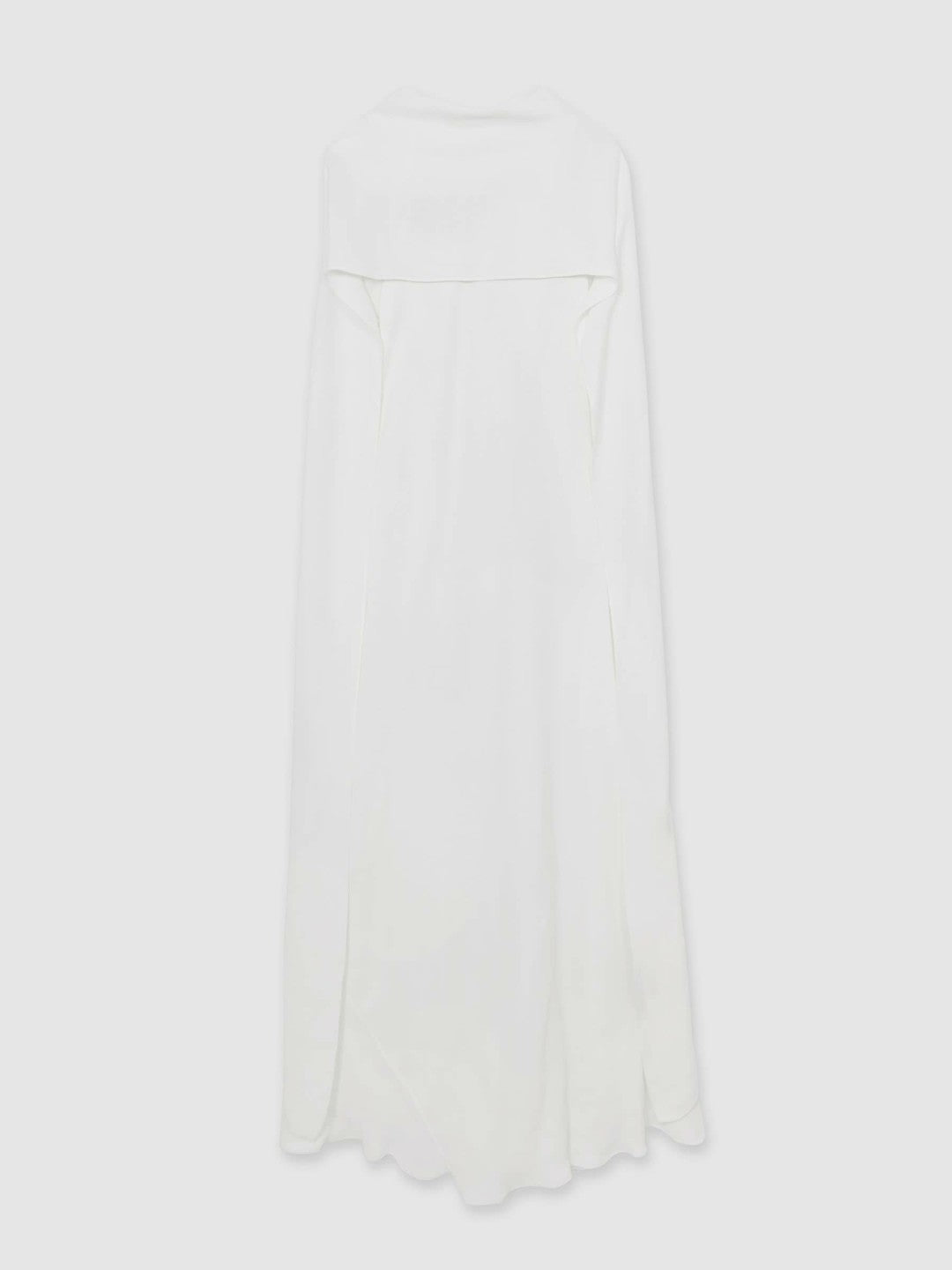 Women Crepe Cape Maxi Dress in White