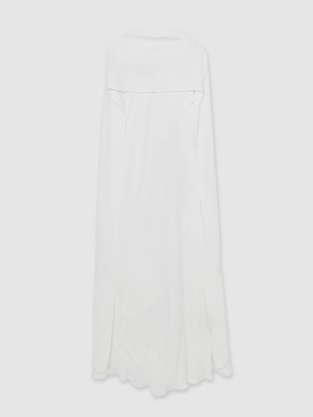 Women Crepe Cape Maxi Dress in White