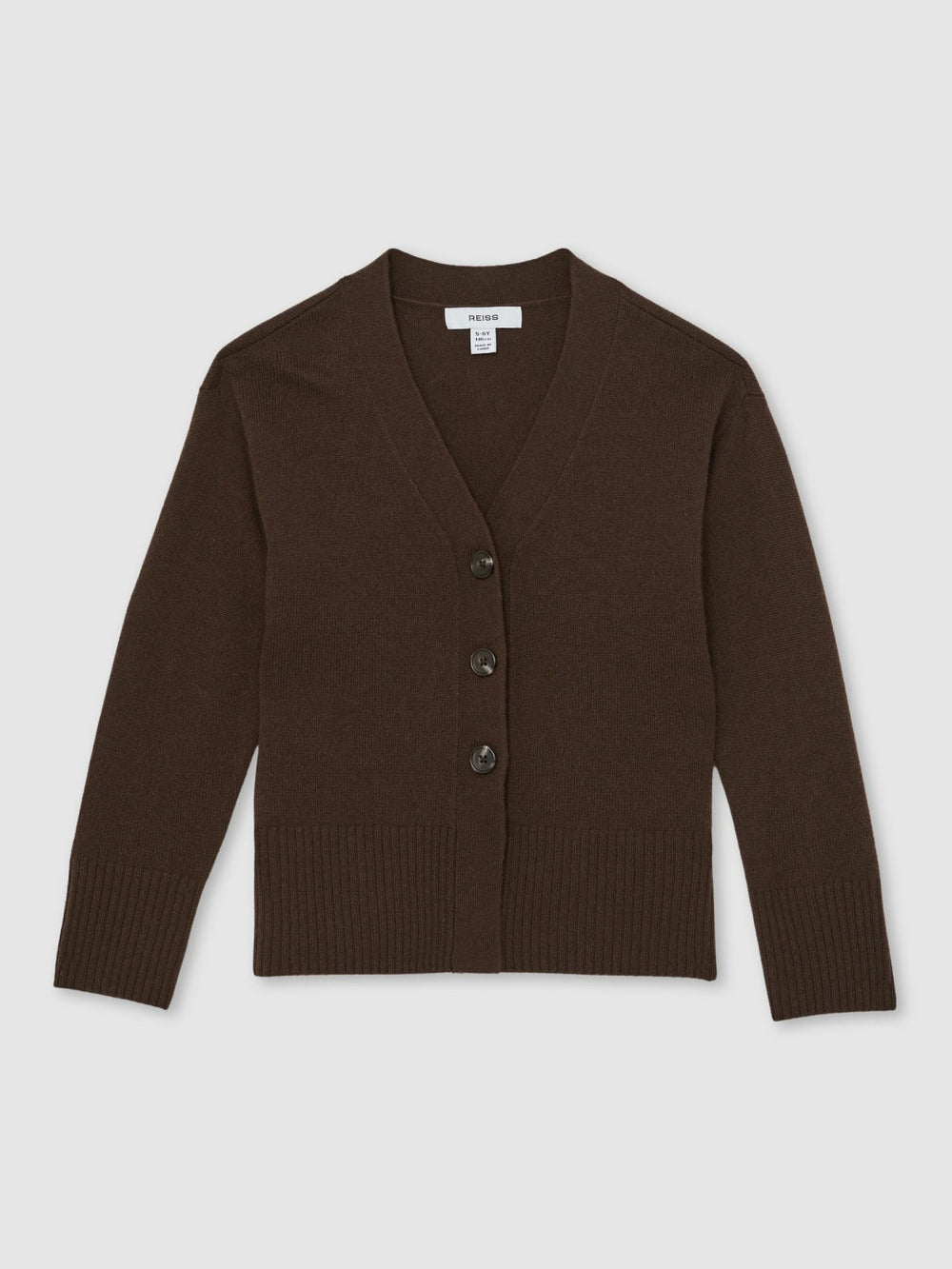 Children & Baby 13-14 yrs Wool-Blend Fitted Cardigan With Cashmere in Brown
