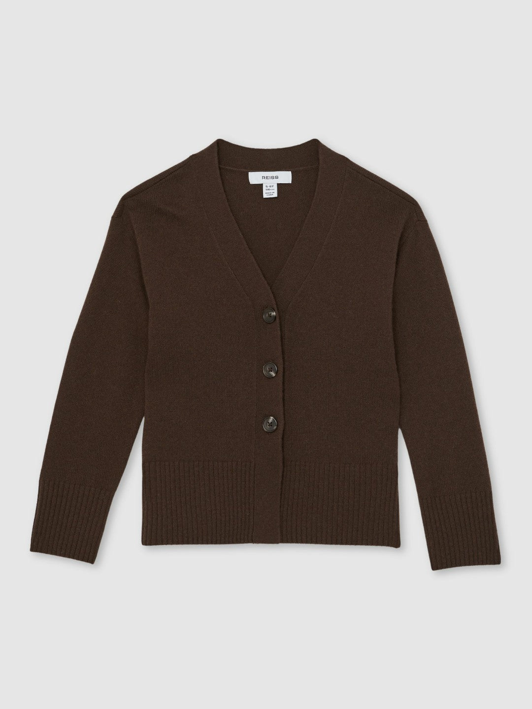Children & Baby 13-14 yrs Wool-Blend Fitted Cardigan With Cashmere in Brown