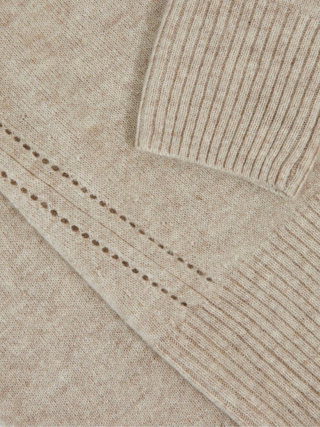 Children & Baby 9-13 yrs Wool-Blend Open-Stitch Jumper with Cashmere in Oatmeal
