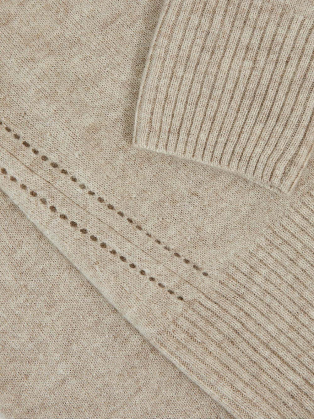 Children & Baby 9-13 yrs Wool-Blend Open-Stitch Jumper with Cashmere in Oatmeal