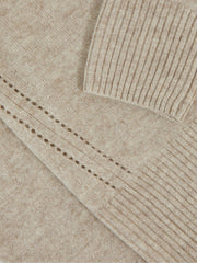 Children & Baby 9-13 yrs Wool-Blend Open-Stitch Jumper with Cashmere in Oatmeal
