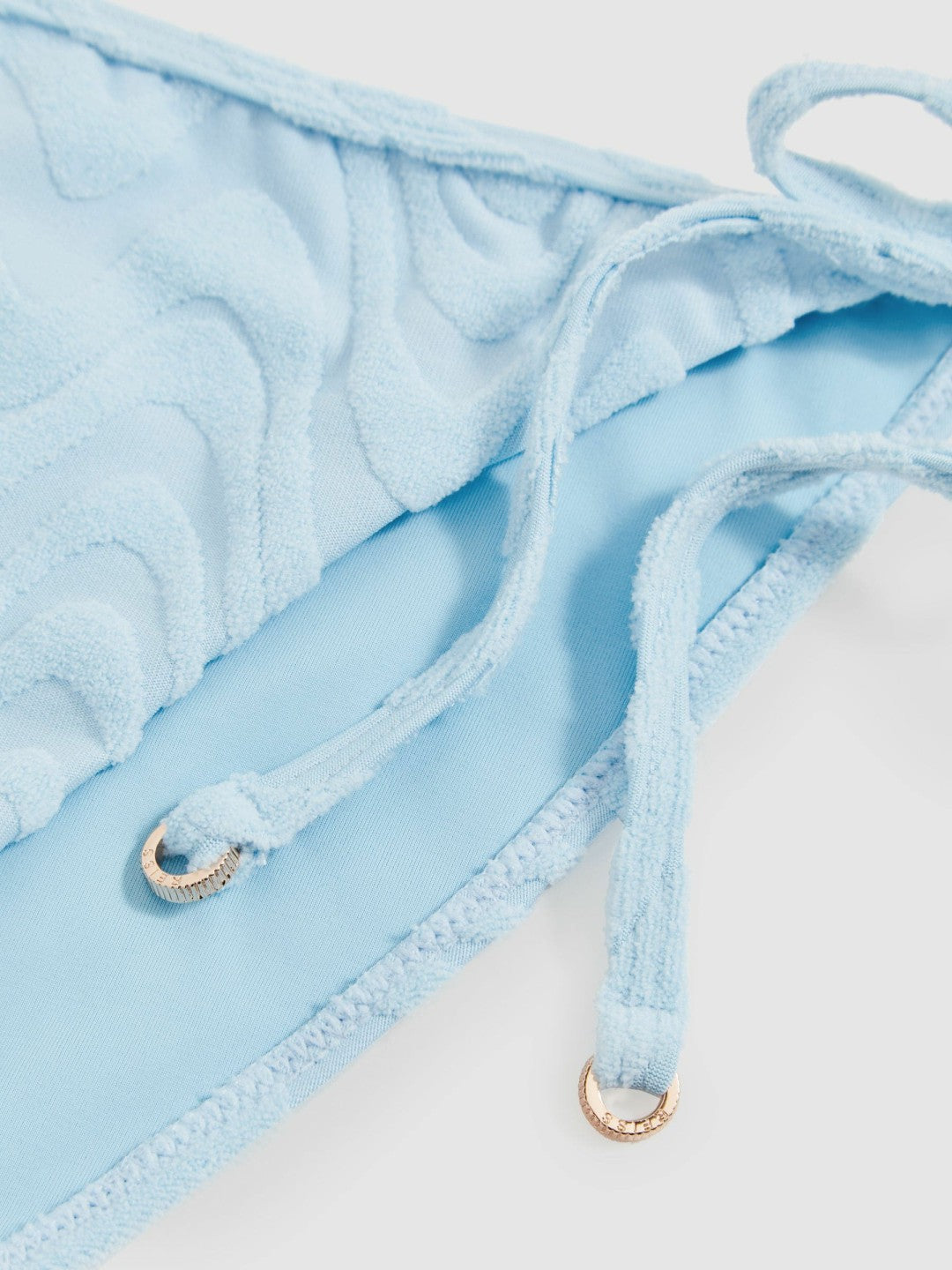 Women Textured Wave Bikini Bottoms in Blue