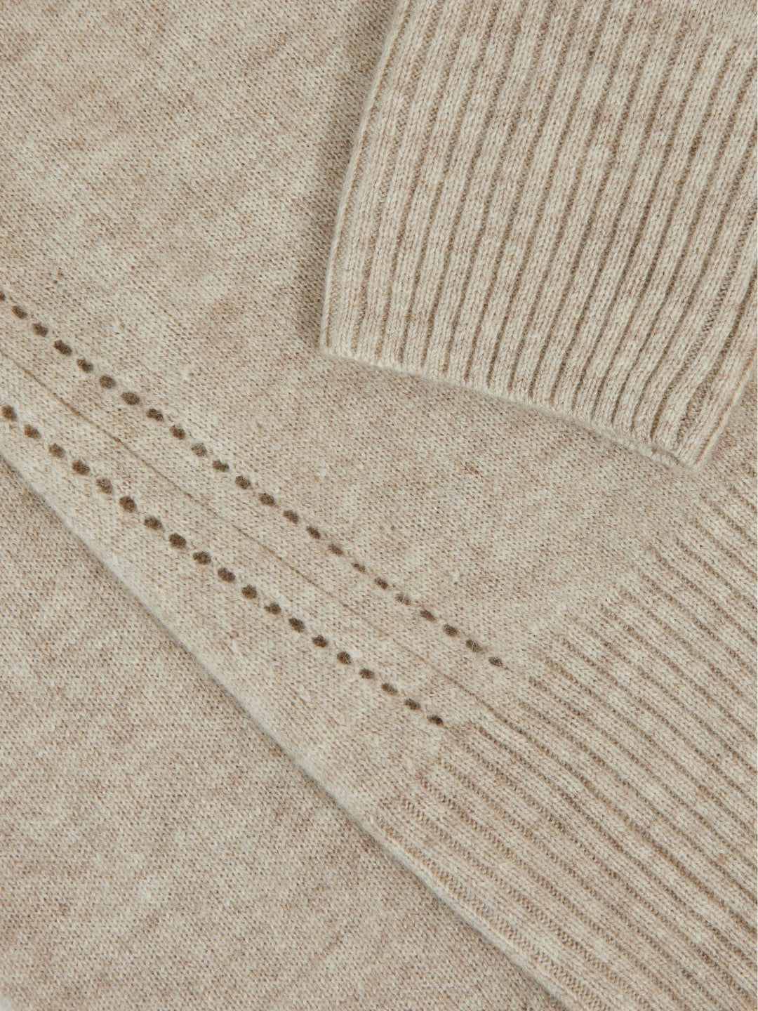 Children & Baby 3-9 yrs Wool-Blend Open-Stitch Jumper with Cashmere in Oatmeal