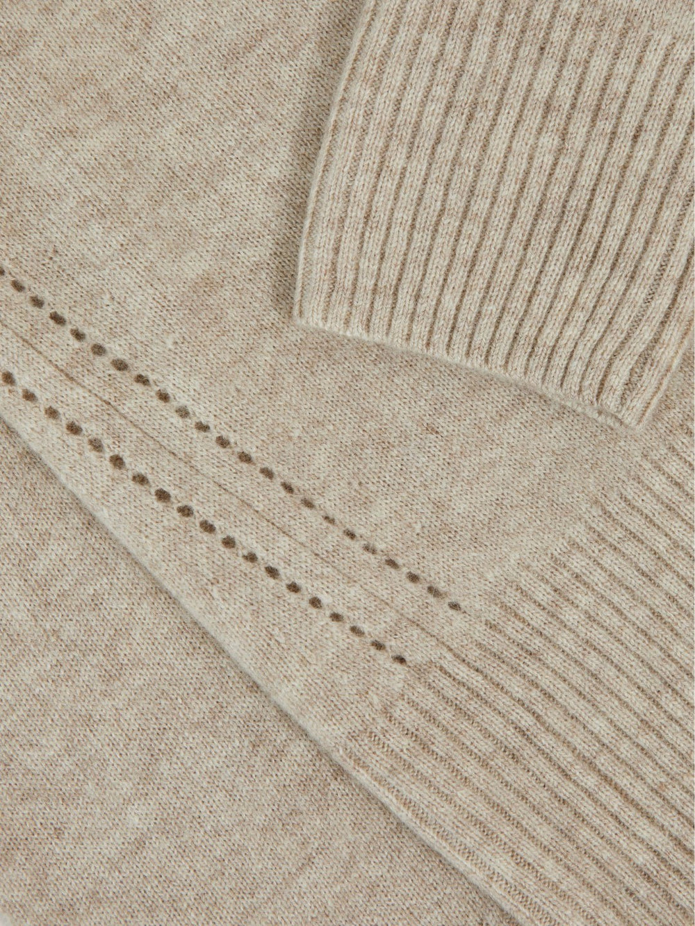 Children & Baby 3-9 yrs Wool-Blend Open-Stitch Jumper with Cashmere in Oatmeal