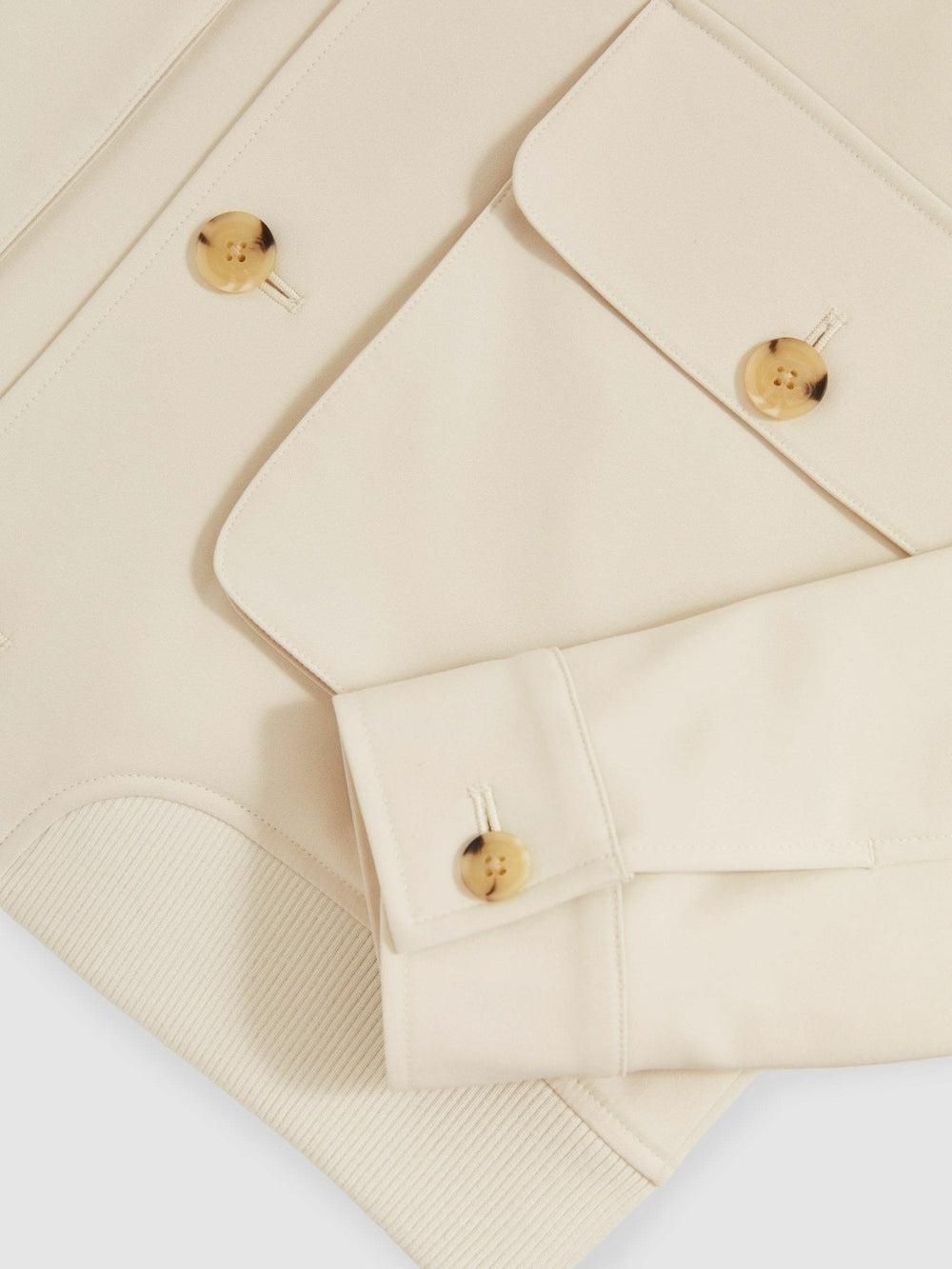 Men Cotton-Blend Button-Through Jacket in Light Stone