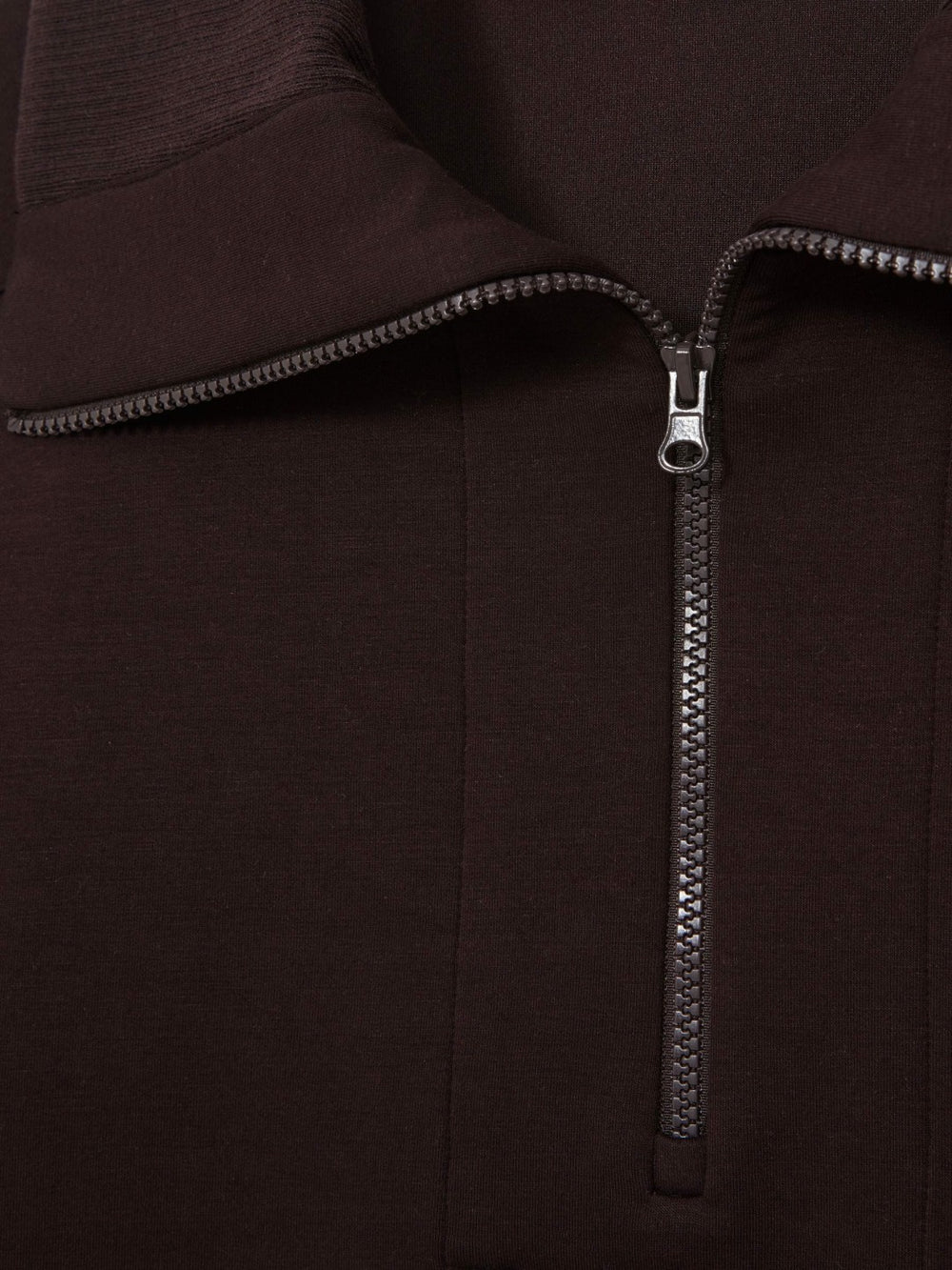 Women Interlock Half Zip Drawstring Hem Sweatshirt in Plum