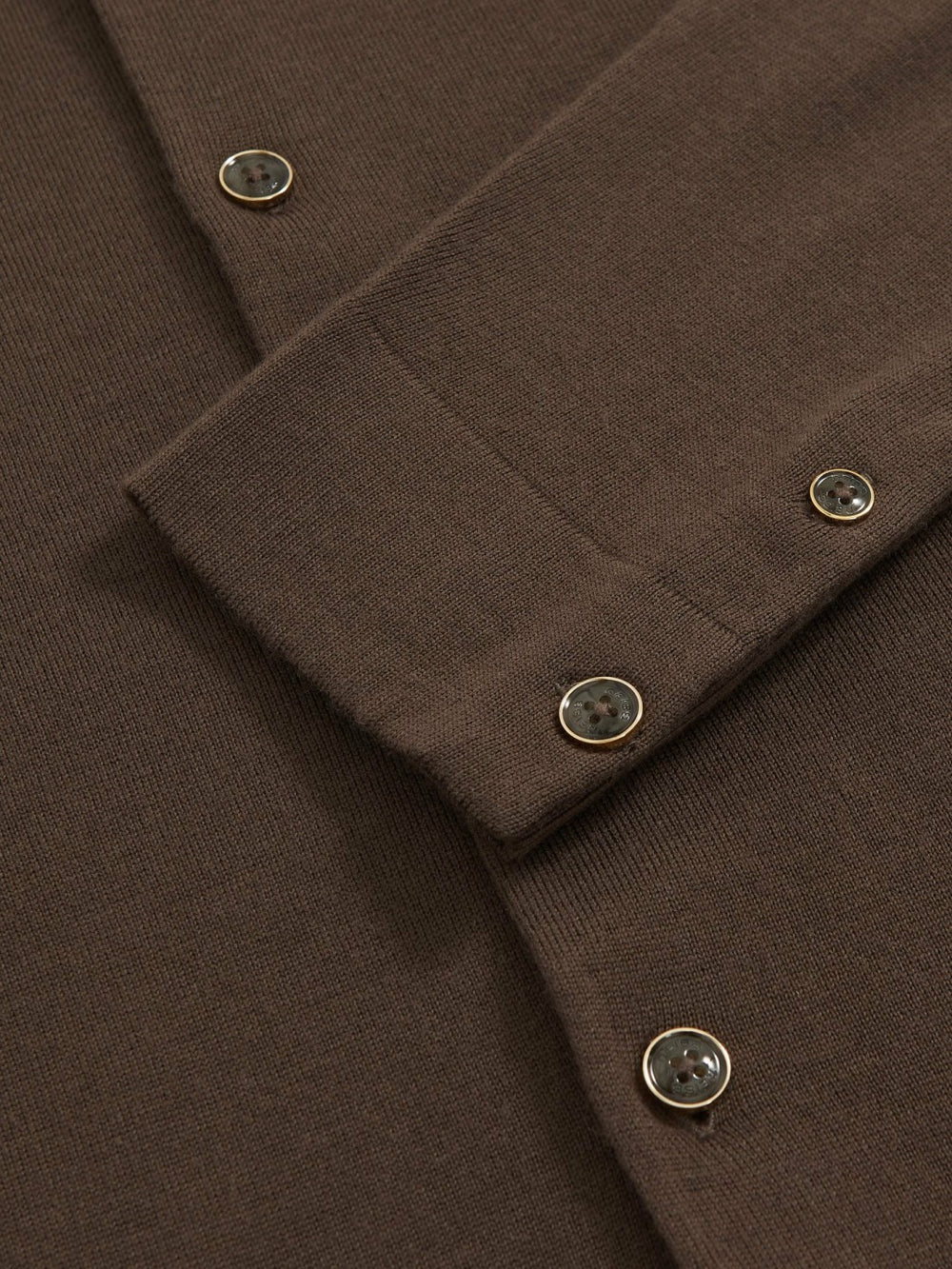 Men Merino Wool Button-Through Cardigan in Chocolate Brown