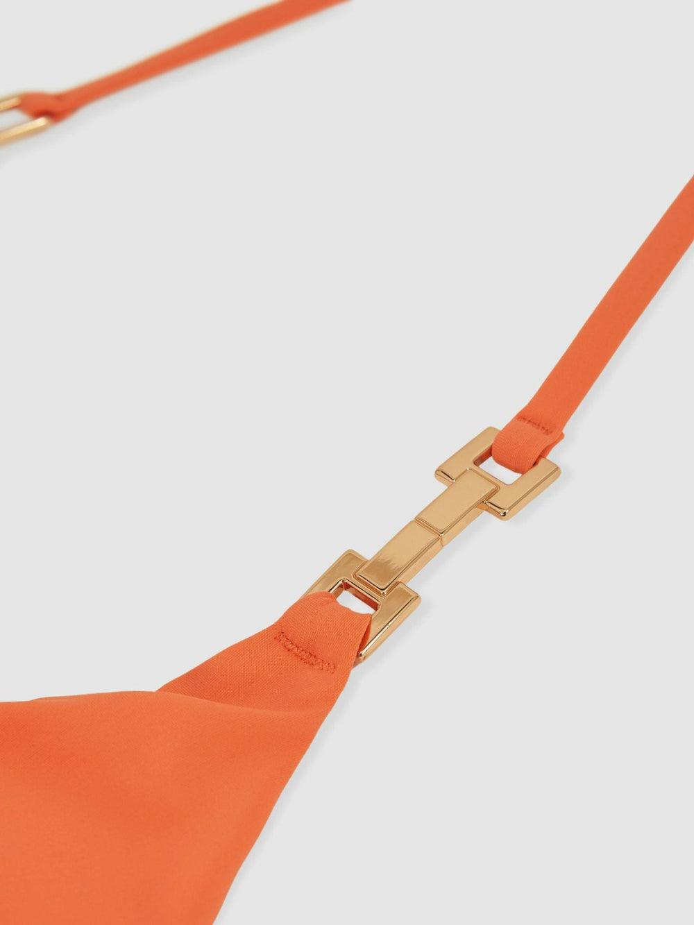 Women Triangle Halter Neck Bikini Top in Coral Orange