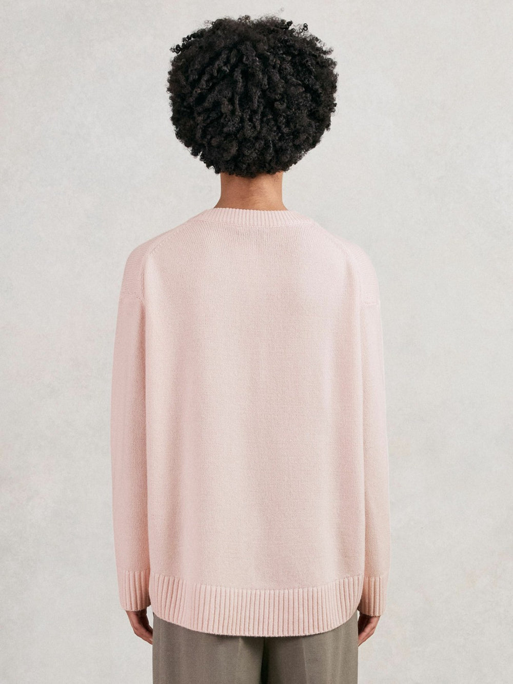 Women Wool-Cashmere Crew-Neck Jumper in Pink