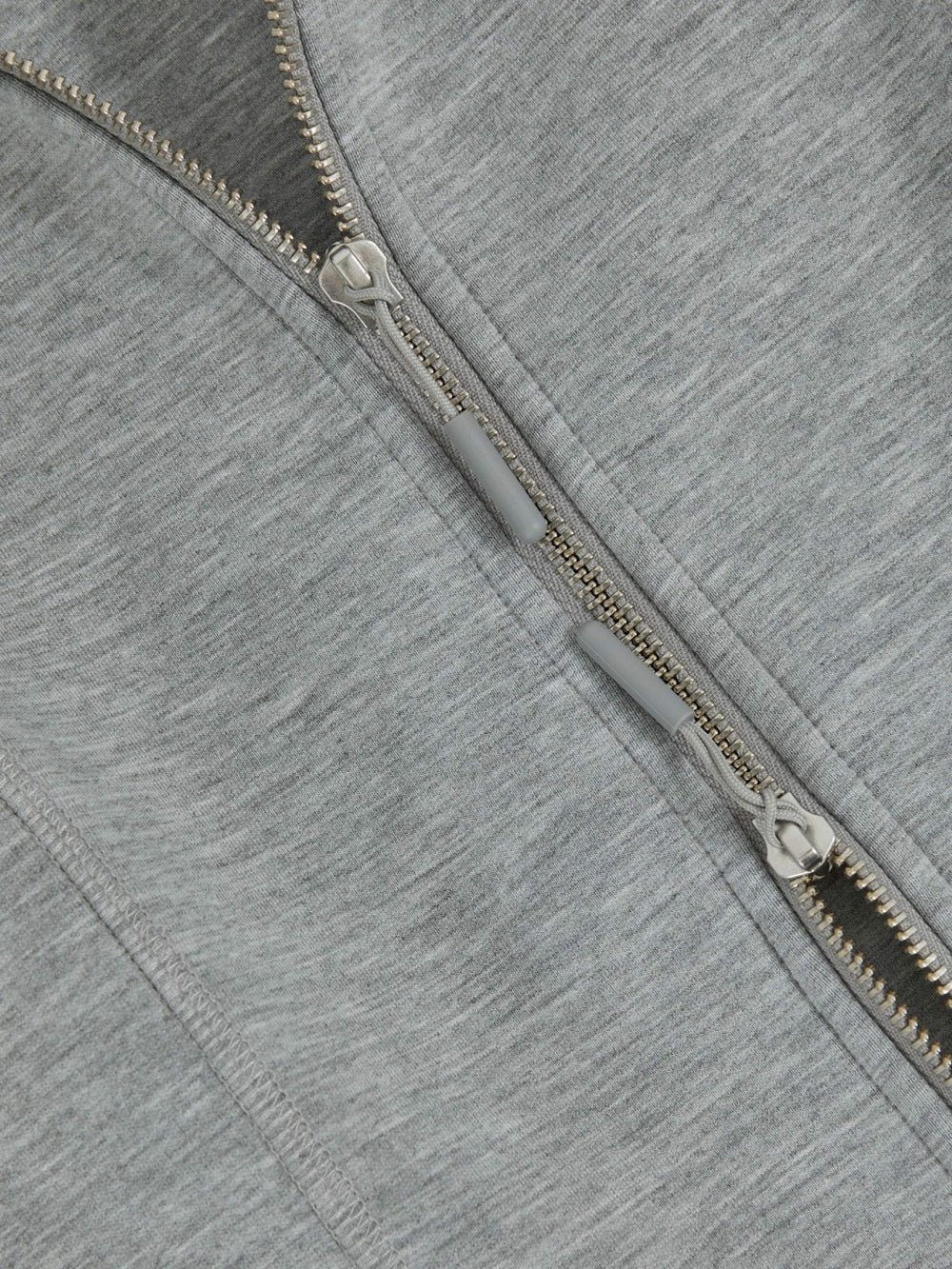 Women Funnel-Neck Zip-Through Sweatshirt in Grey