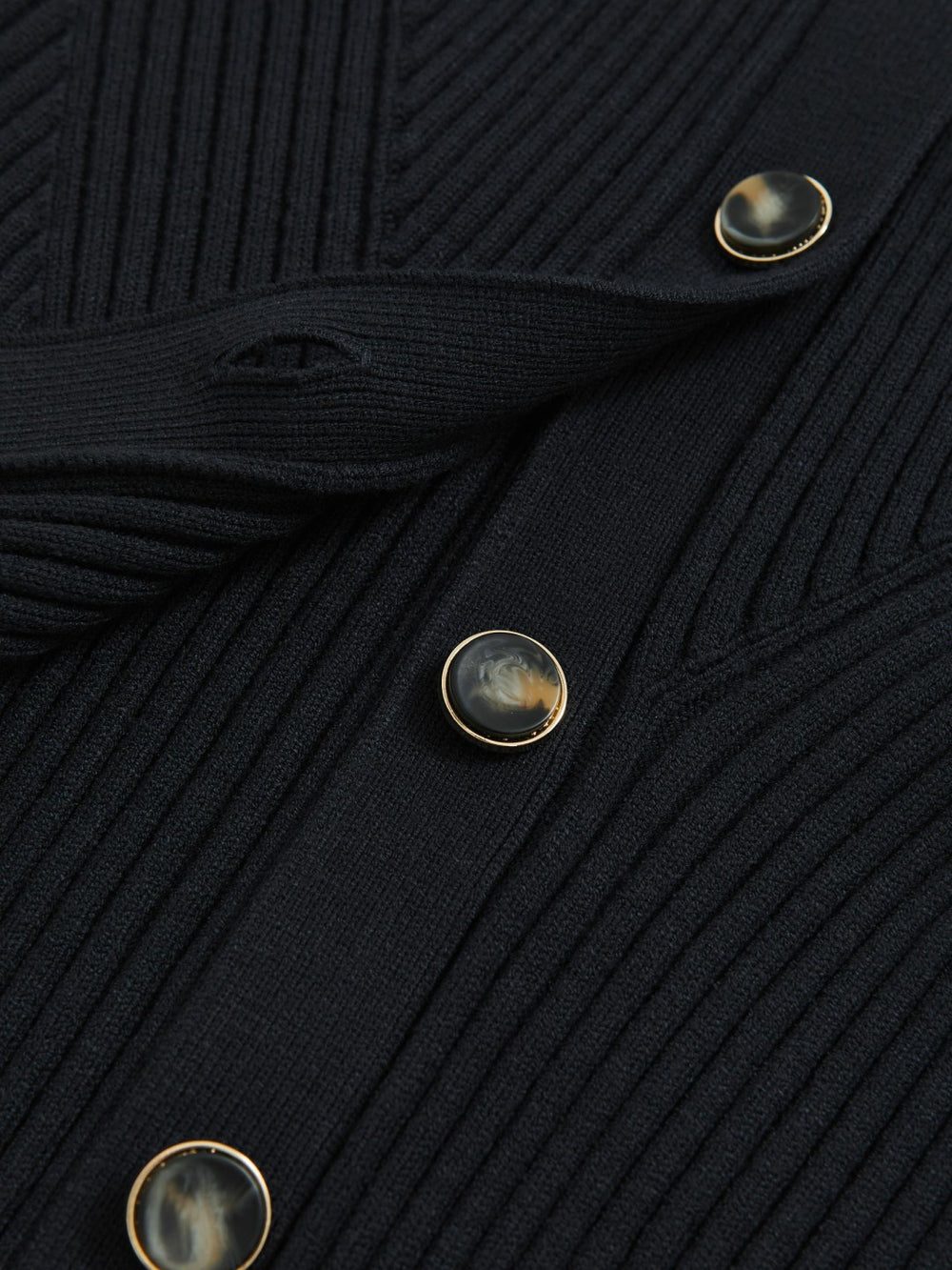 Women Button Front Knit Cardigan in Navy