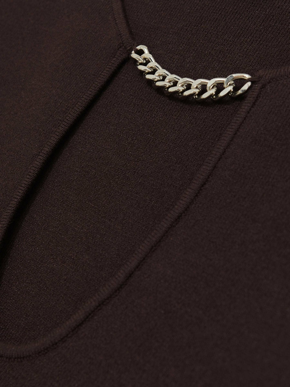 Women Chain-Detail Keyhole Knit Top in Plum