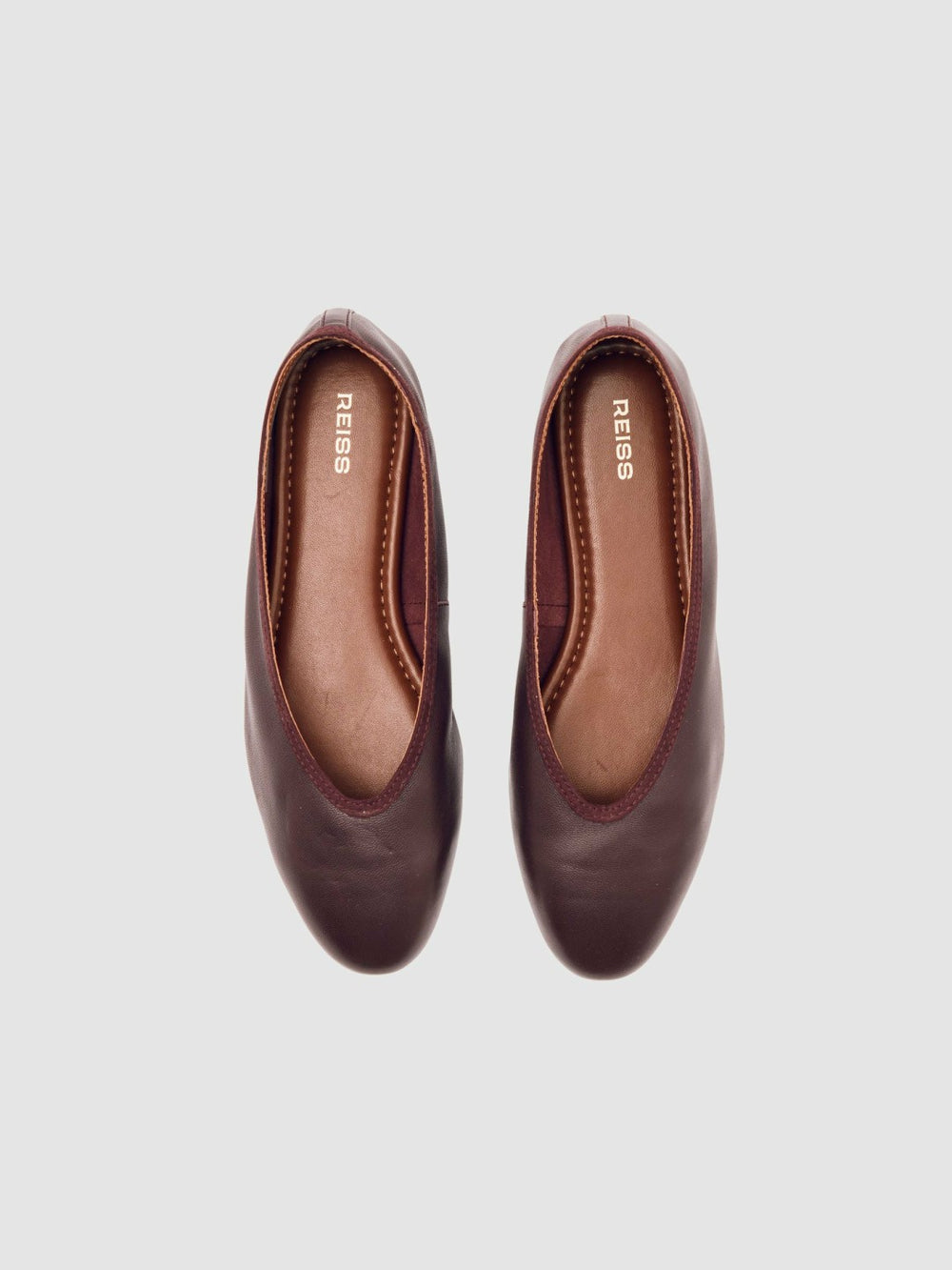 Women Nappa Leather Ballet Flats in Oxblood