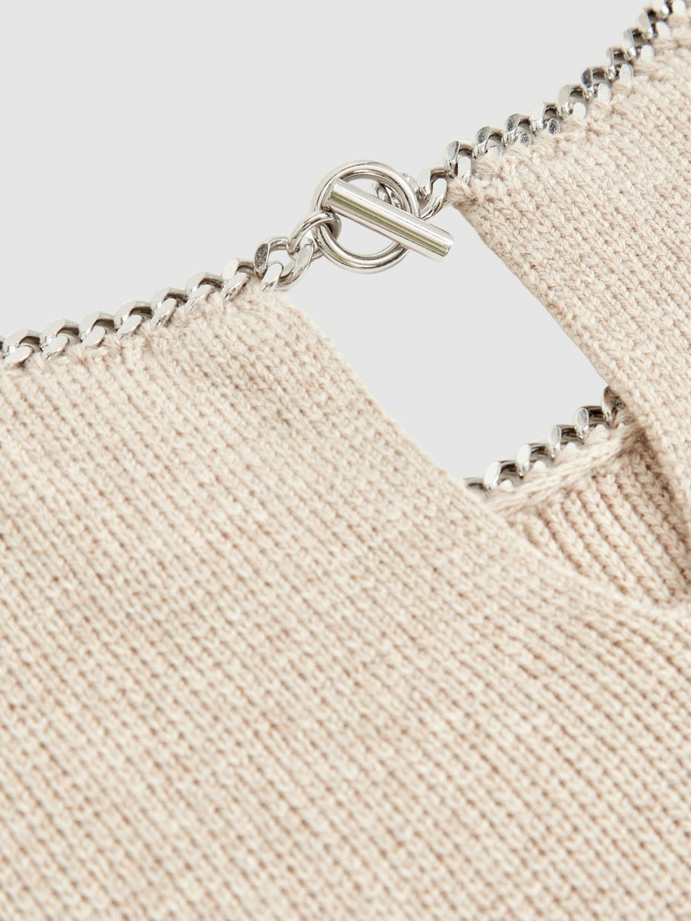Women Wool-Blend Necklace-Trim Knitted Vest in Neutral