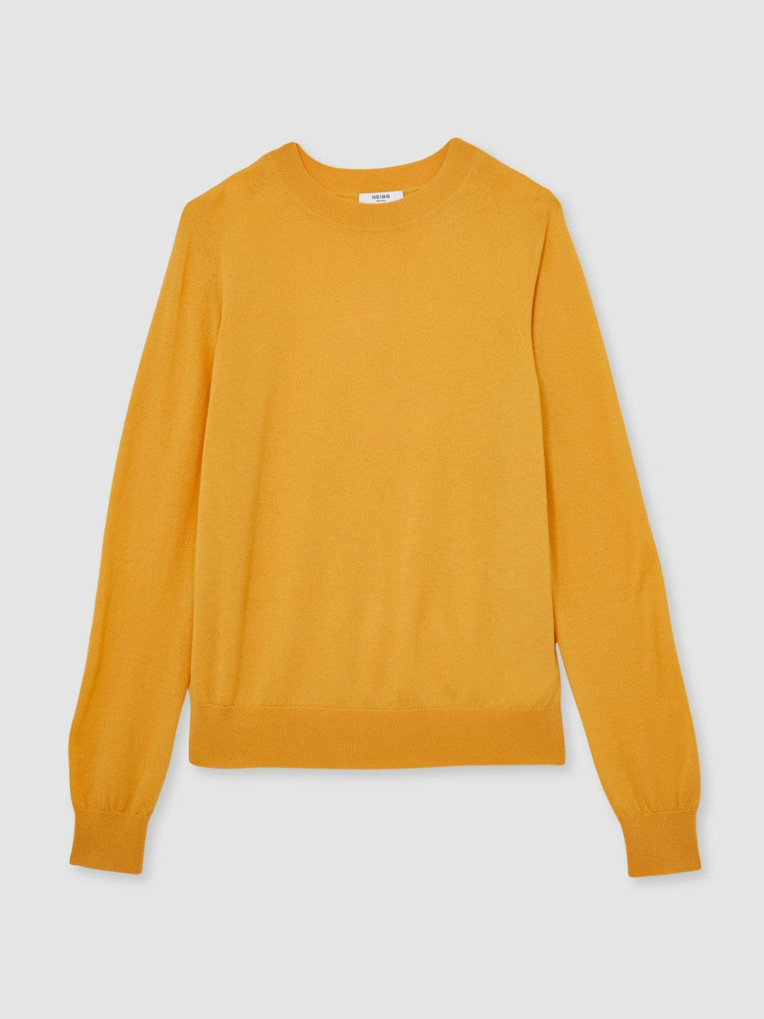 Women Merino Wool Crew-Neck Jumper in Yellow