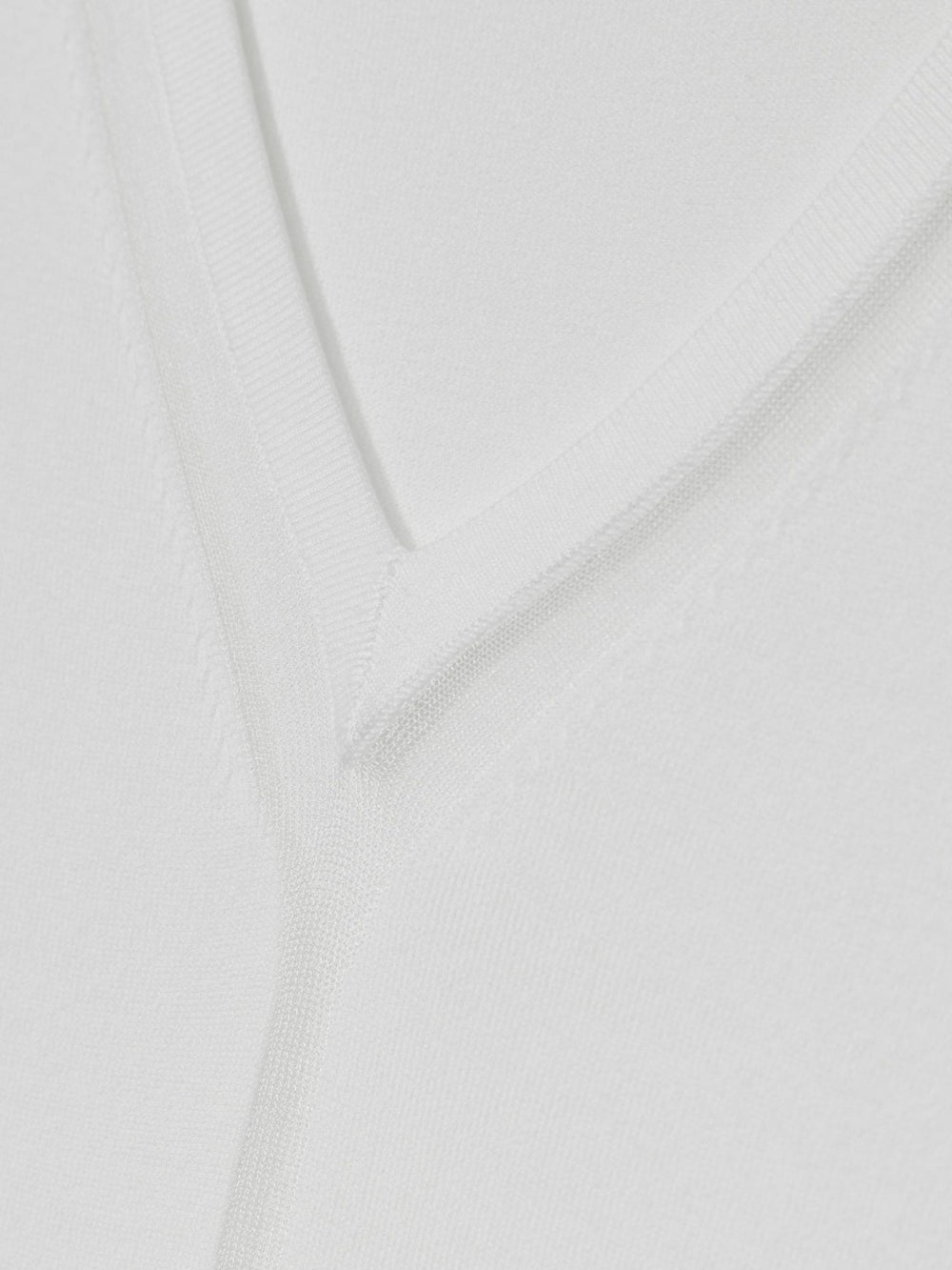 Women Sheer-Detail V-Neck Top in White