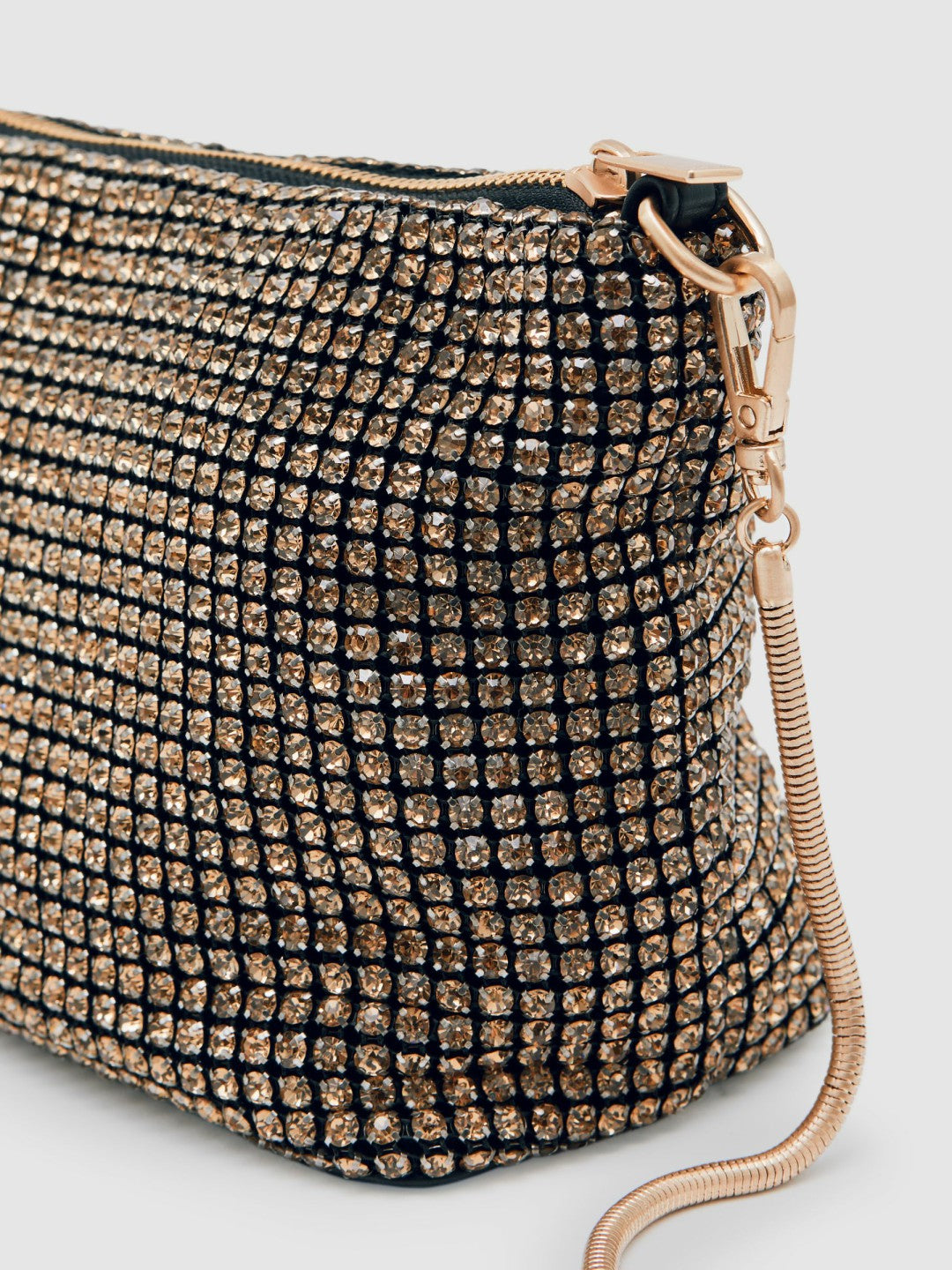 Women Crystal Bracelet Pouch Bag in Gold
