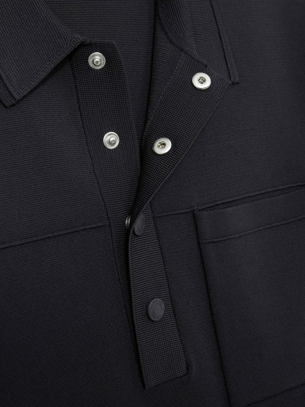 Men Press-Stud Seam-Detail Polo Shirt in Navy