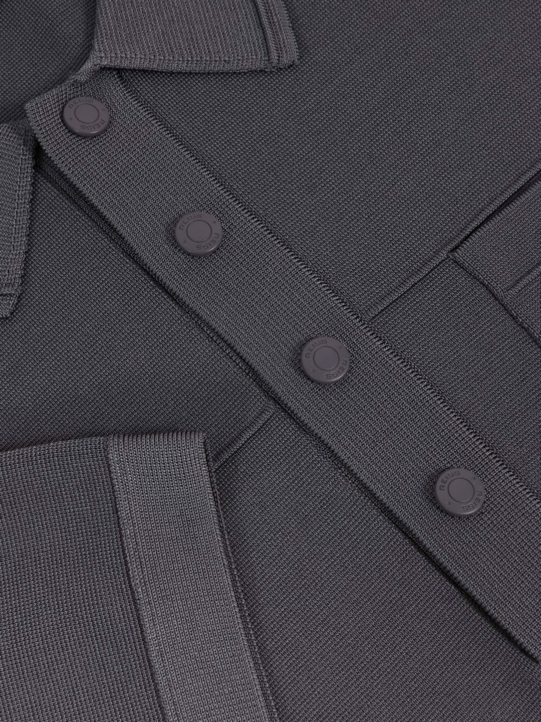 Men Press-Stud Seam-Detail Polo Shirt in Airforce Blue