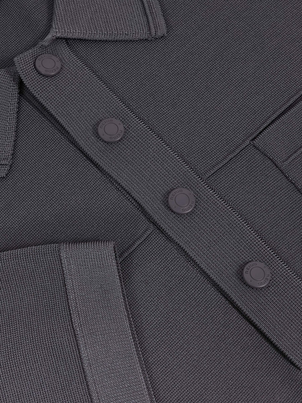 Men Press-Stud Seam-Detail Polo Shirt in Airforce Blue