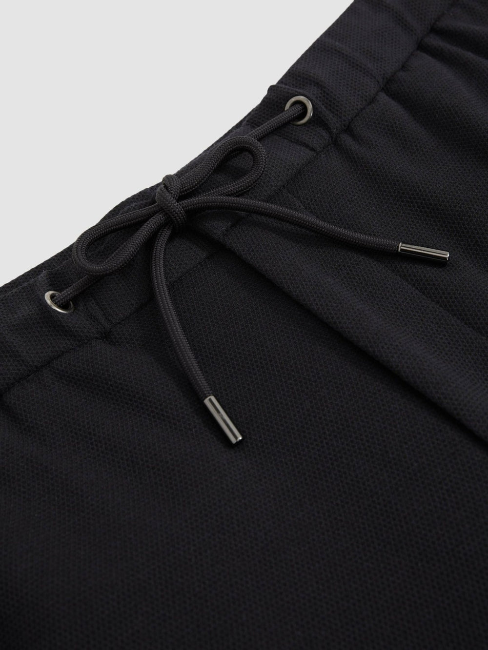 Men Slim Fit Jersey Drawstring Suit Trousers in Navy