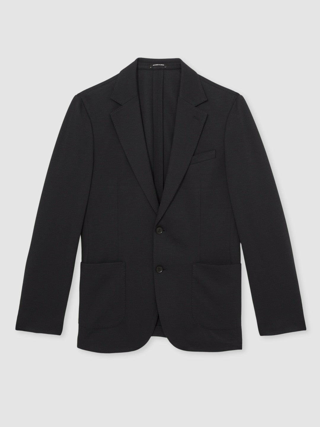 Men Slim-Fit Single-Breasted Jersey Suit Blazer in Navy