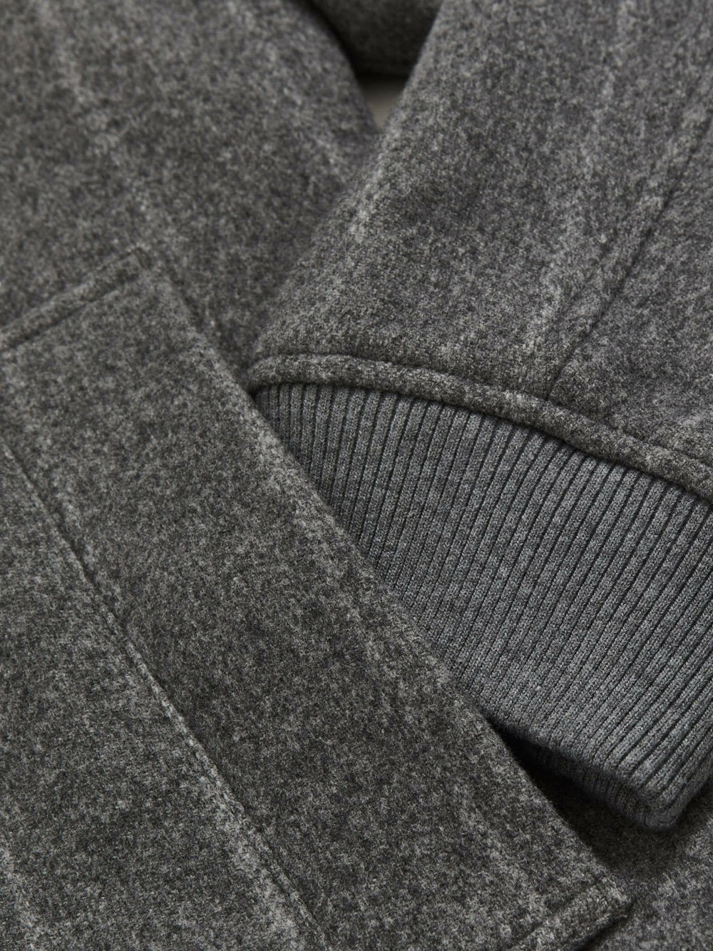 Men Wool-Blend Chalk-Stripe Bomber Jacket in Grey