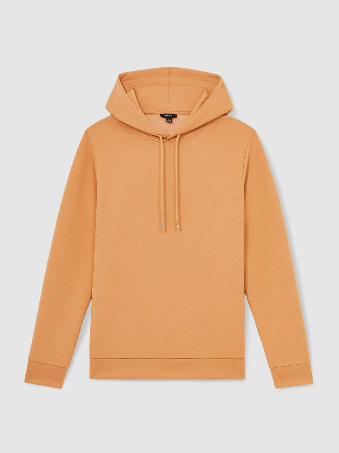 Men Interlock Jersey Drawstring Hoodie in Light Camel Brown