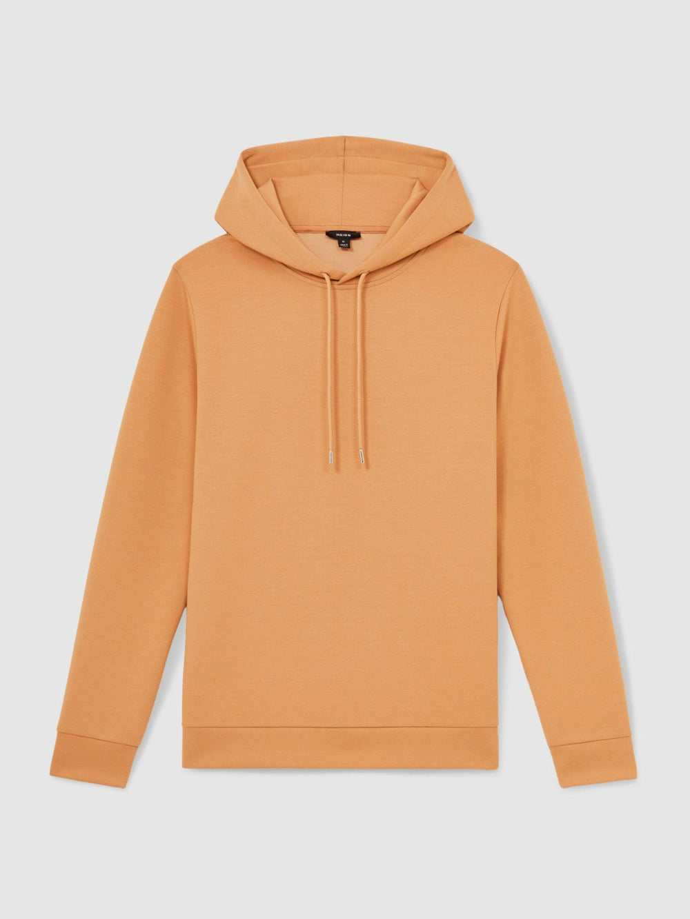 Men Interlock Jersey Drawstring Hoodie in Light Camel Brown