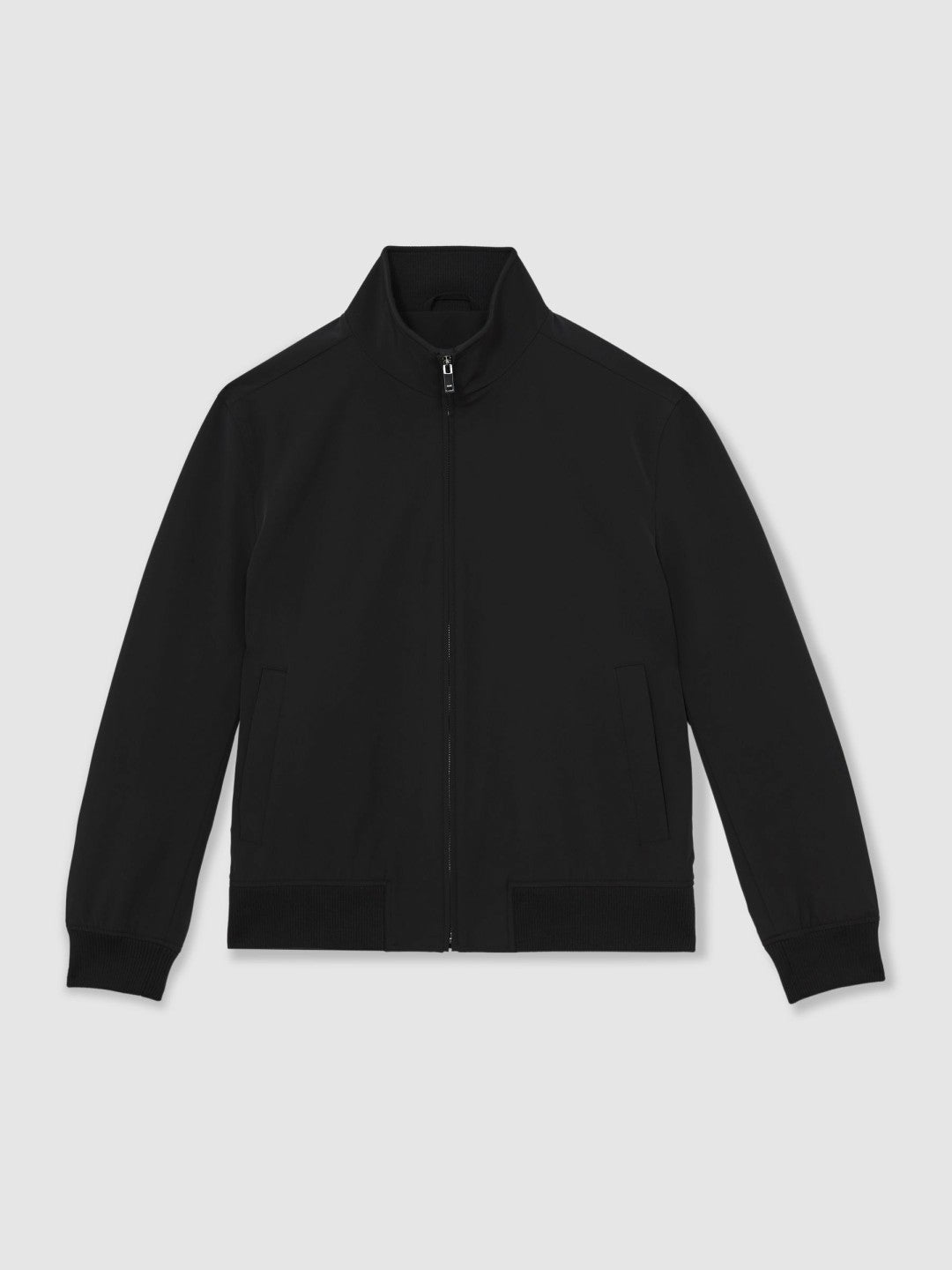 Men Funnel-Neck Technical Jacket in Black