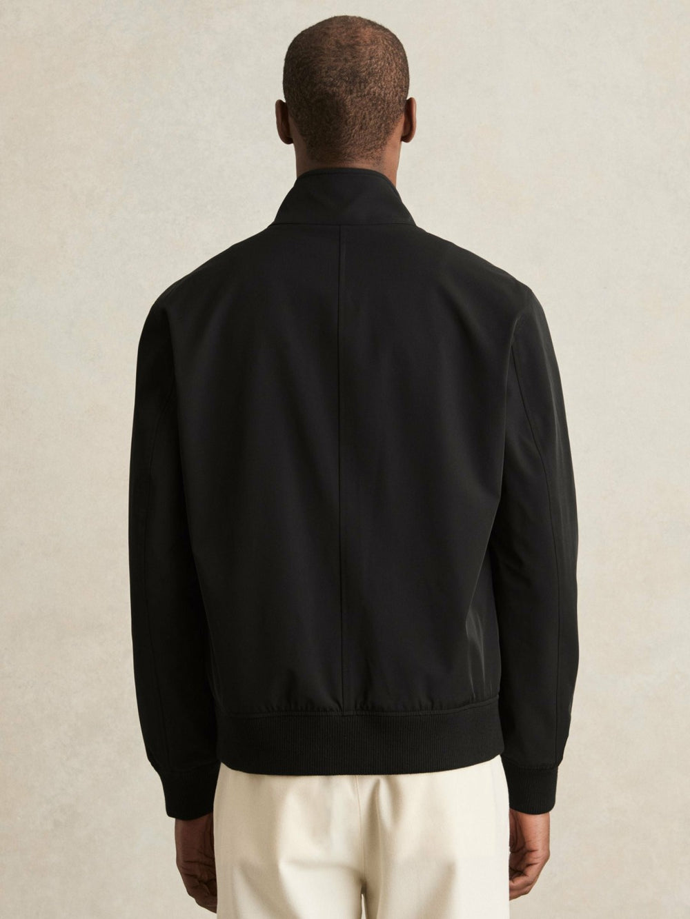 Men Funnel-Neck Technical Jacket in Black