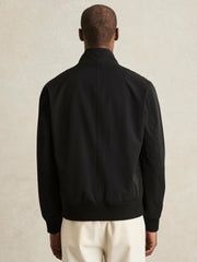 Men Funnel-Neck Technical Jacket in Black