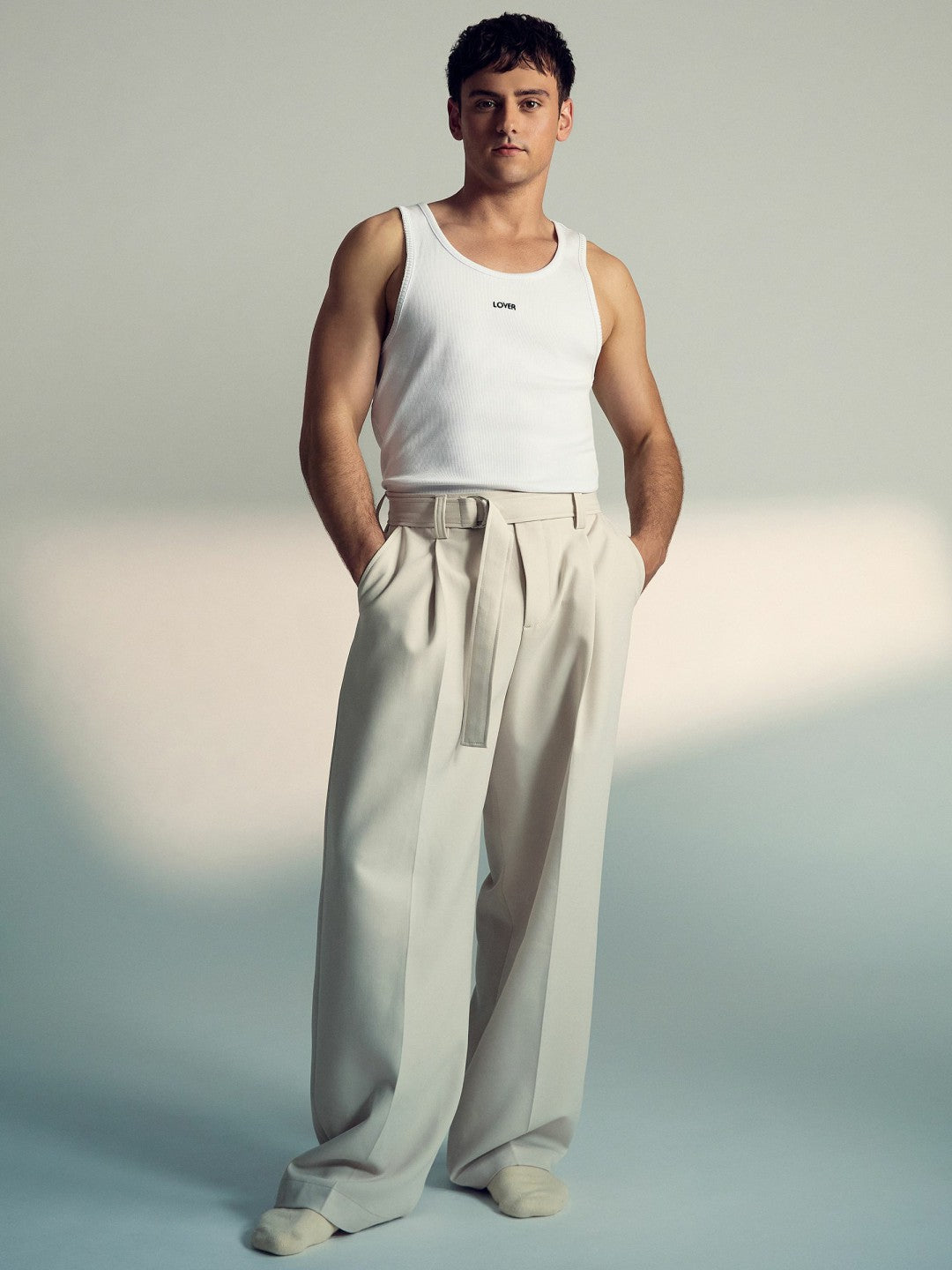 Men | Tom Daley Cotton Lover Vest with Stretch in White