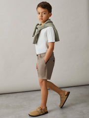 Children & Baby 3-9 yrs Cotton Chino Shorts with Stretch in Stone