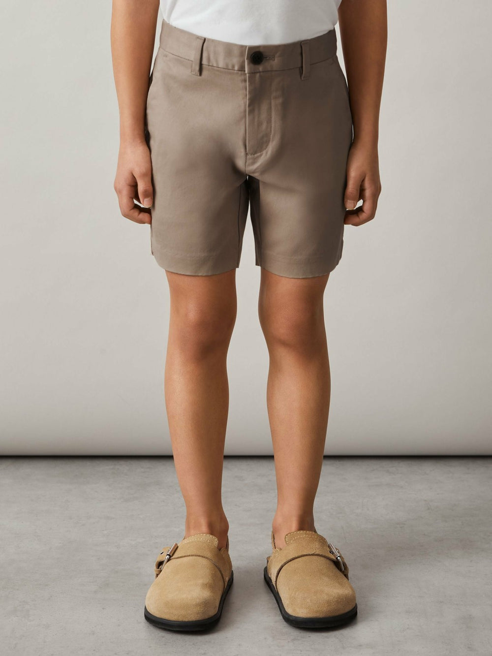 Children & Baby 3-9 yrs Cotton Chino Shorts with Stretch in Stone