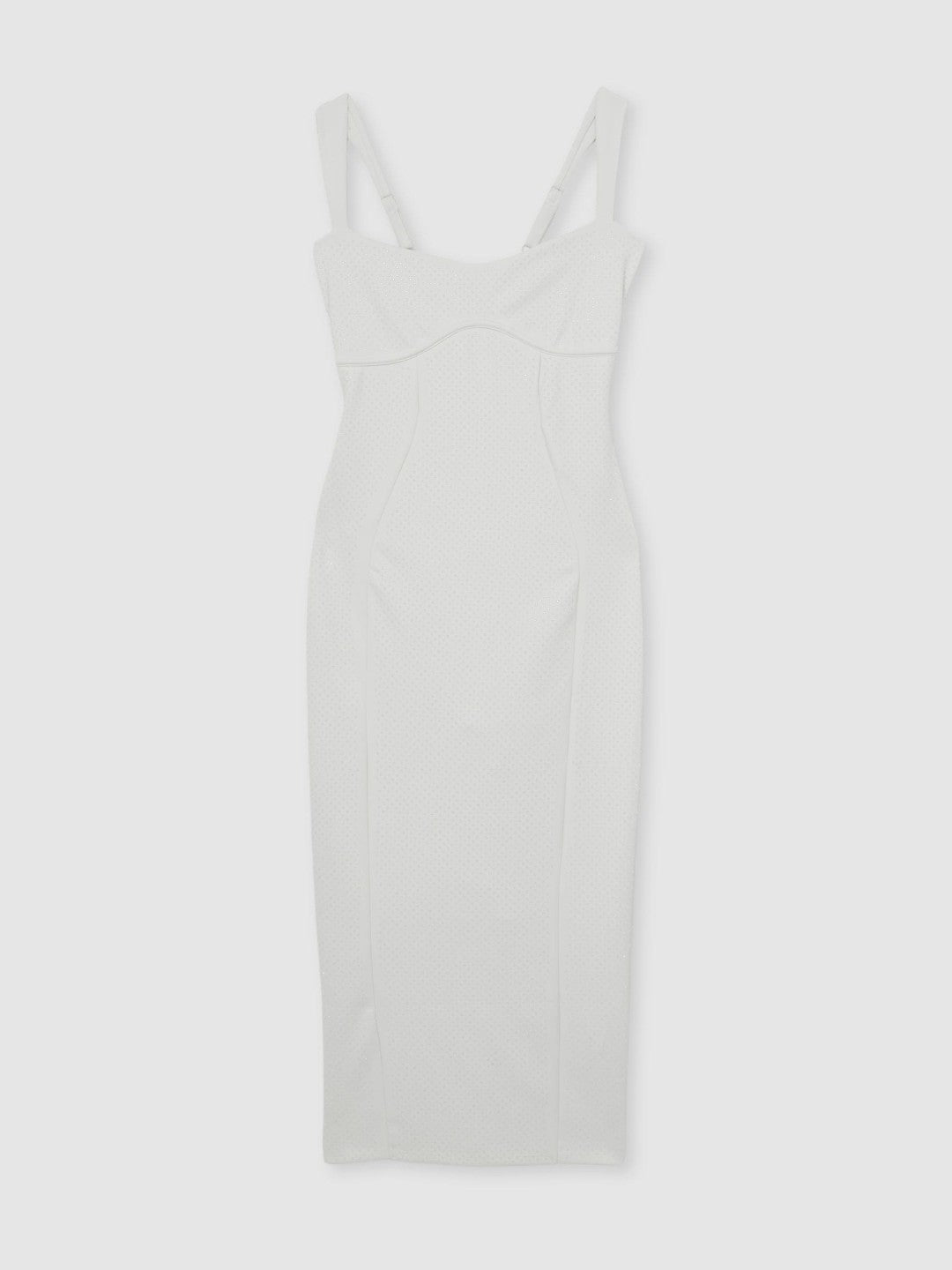 Women Good American Scuba Crystal Midi Dress in White