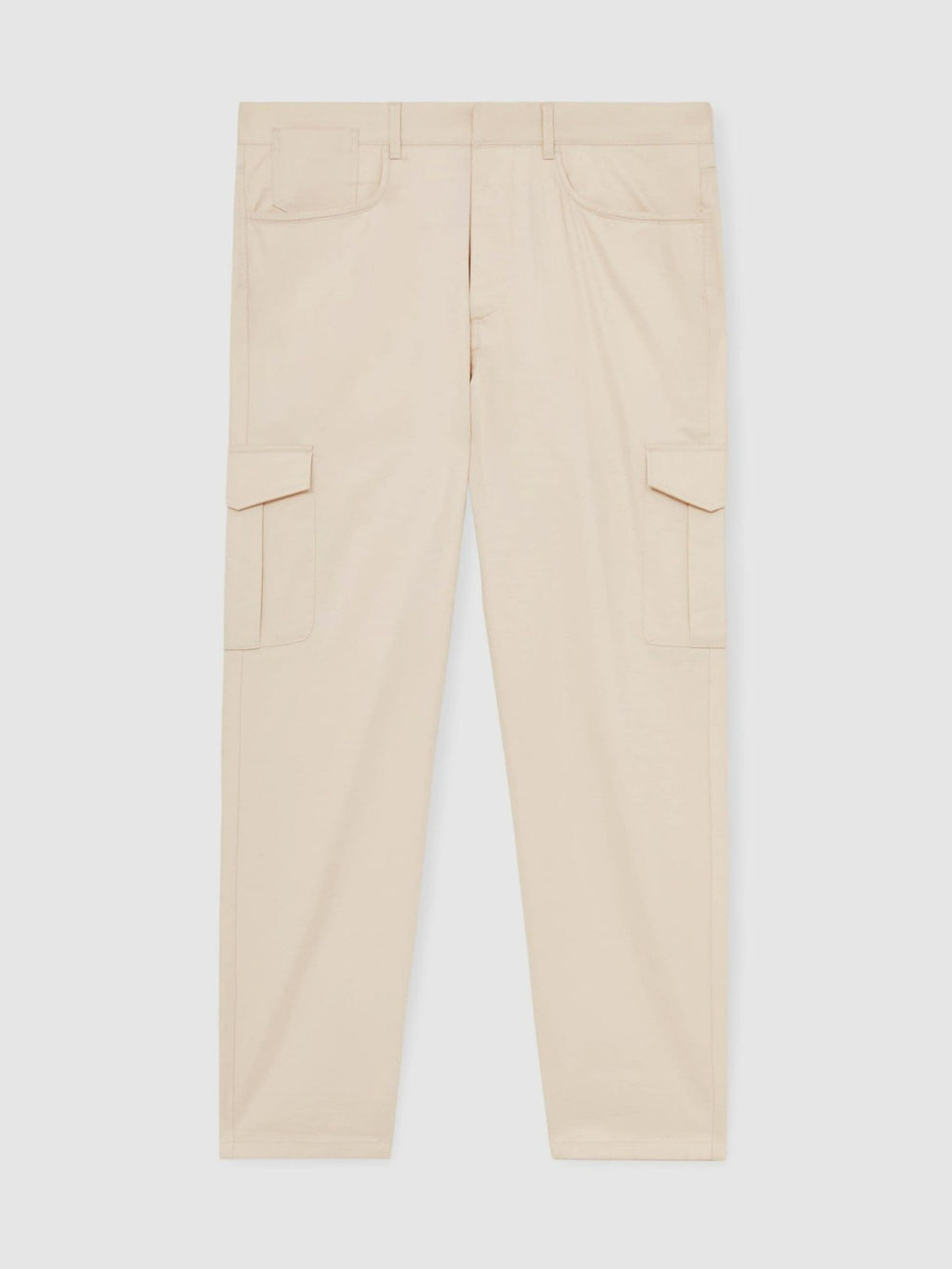 Men Cotton-Lyocell Cargo Trousers in Light Stone