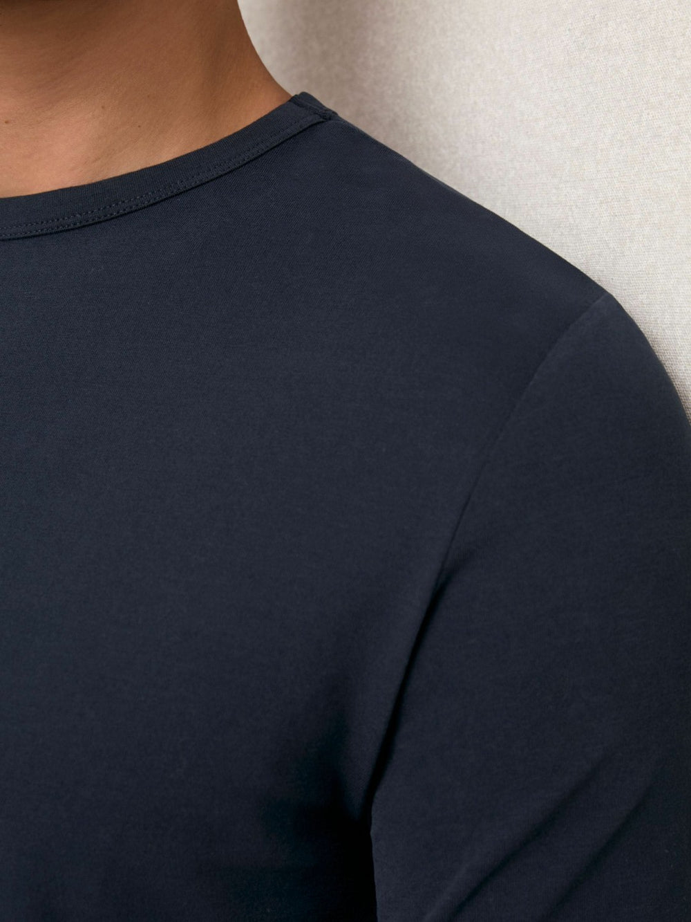 Men Stretch-Cotton Crew-Neck T-Shirt in Navy