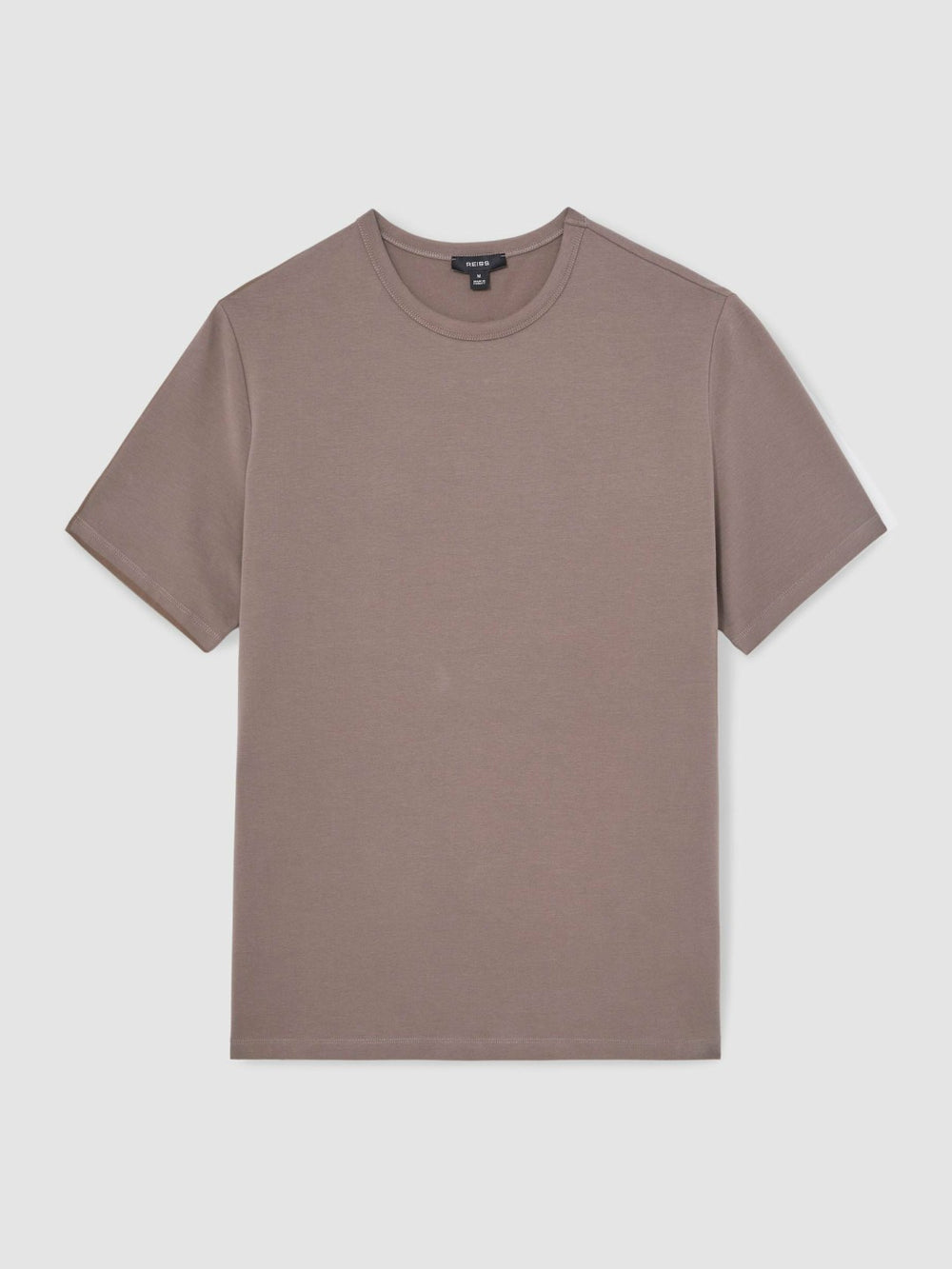 Men Stretch-Cotton Crew-Neck T-Shirt in Taupe Brown