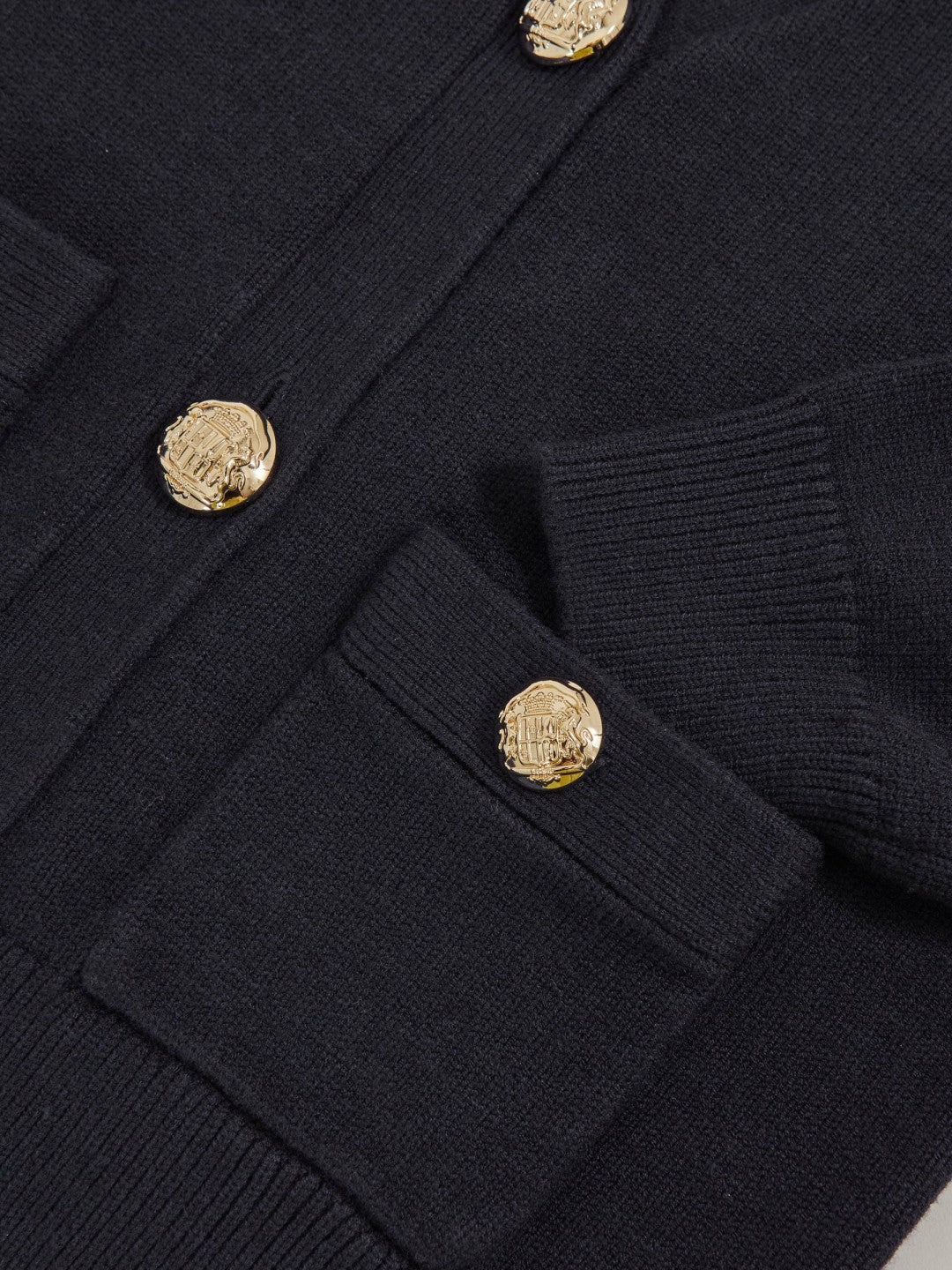 Children & Baby 13-14 yrs Knitted Embossed-Button Cardigan in Navy