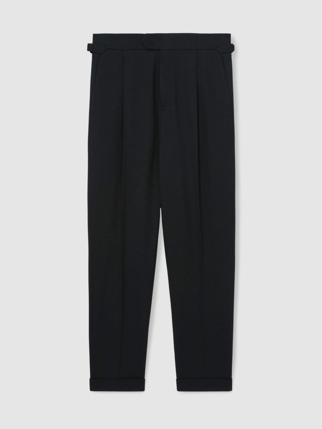 Men Regular Fit Herringbone Trousers With Cotton in Navy