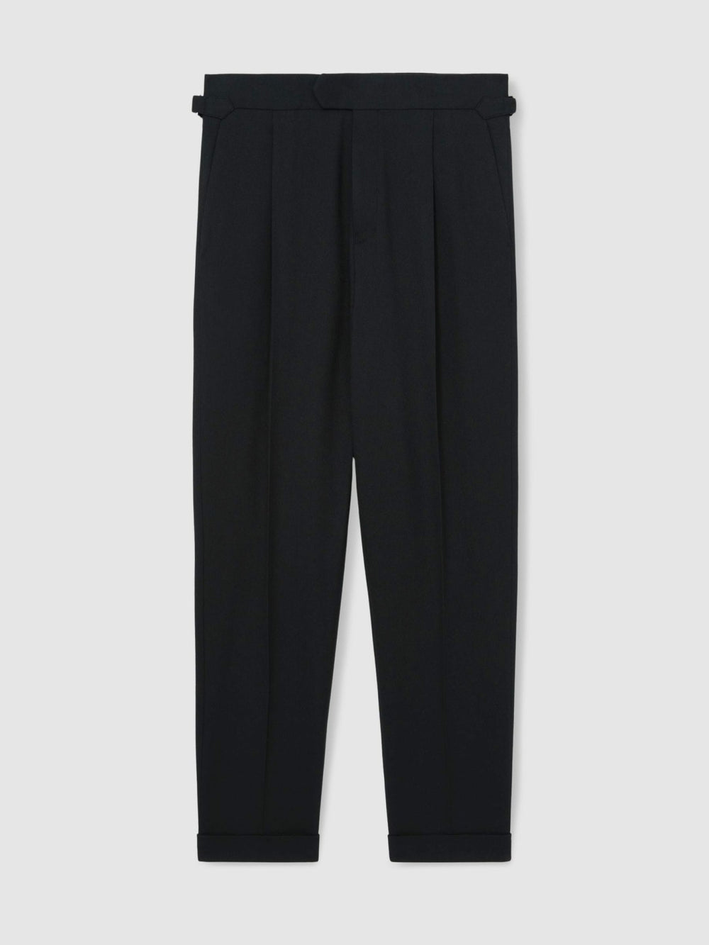 Men Regular Fit Herringbone Trousers With Cotton in Navy