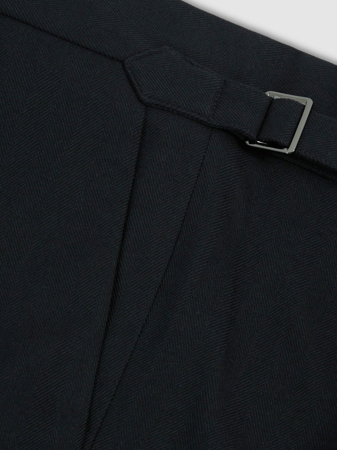 Men Regular Fit Herringbone Trousers With Cotton in Navy